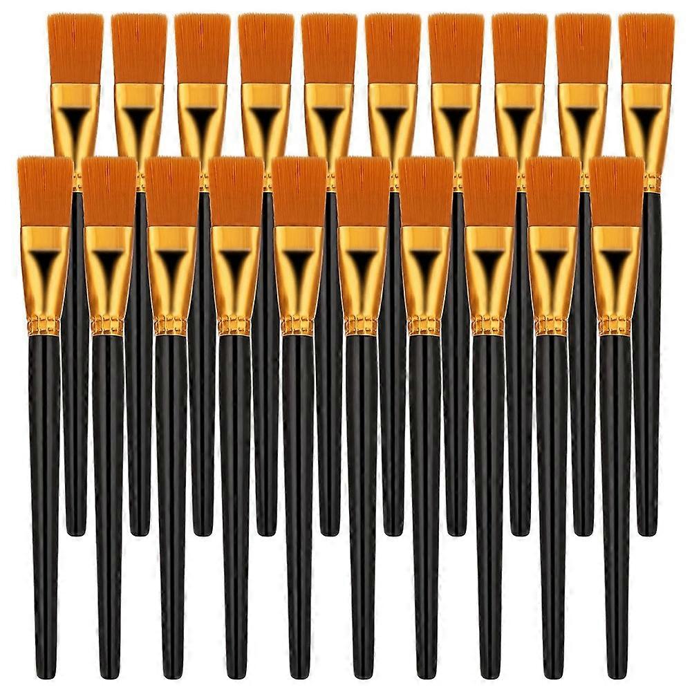 Set Mit 20 Flachpinseln, 2,5 Cm Breiten Aquarellpinseln, Ölmalpinseln, Großen Profipinseln.