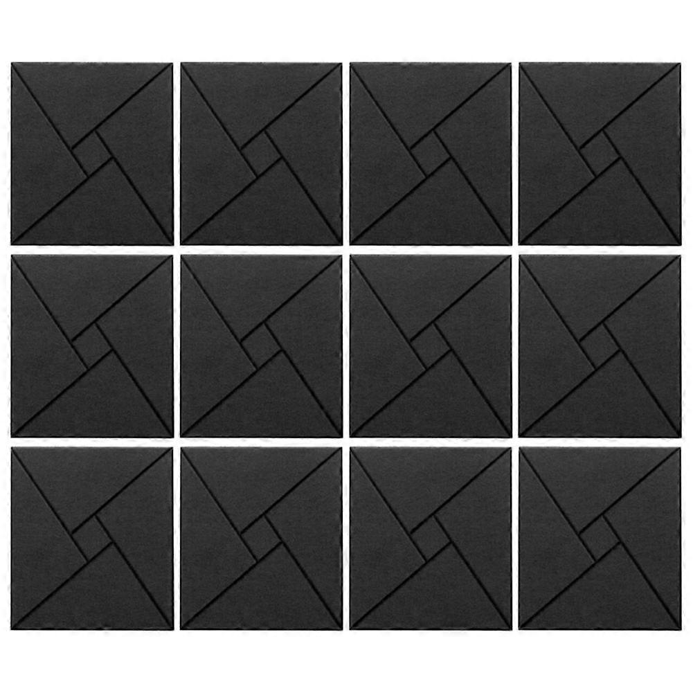 Packung Mit 12 Selbstklebenden Akustikpaneelen, 30,5 X 30,5 X 1 Cm, Aus Schallabsorbierendem Schaumstoff, Für Wände (schwarz).
