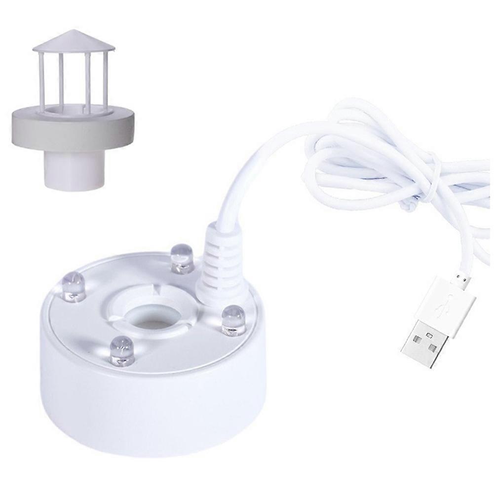 Sprühnebelanlage Mit Spritzschutz, Usb-anschluss, 4-farbige Led-beleuchtung, Mini-sprühnebelanlage, Wasserfontäne, Weißer Zerstäuber