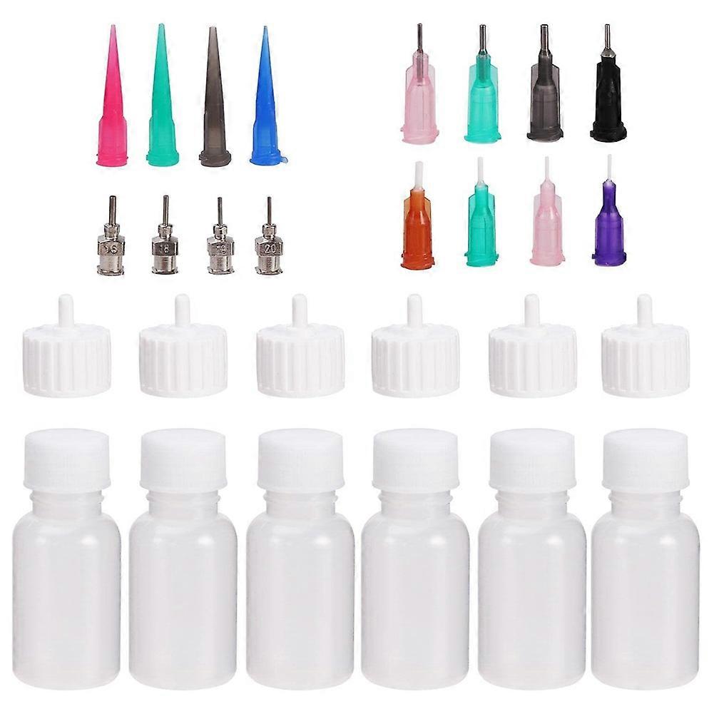 Set Mit 6 Klebstoffapplikatorflaschen, 30 Ml Flexible Kunststoff-tropfflaschen Zum Auftragen Von Klebstoff, Farbe Und Quilling-materialien.