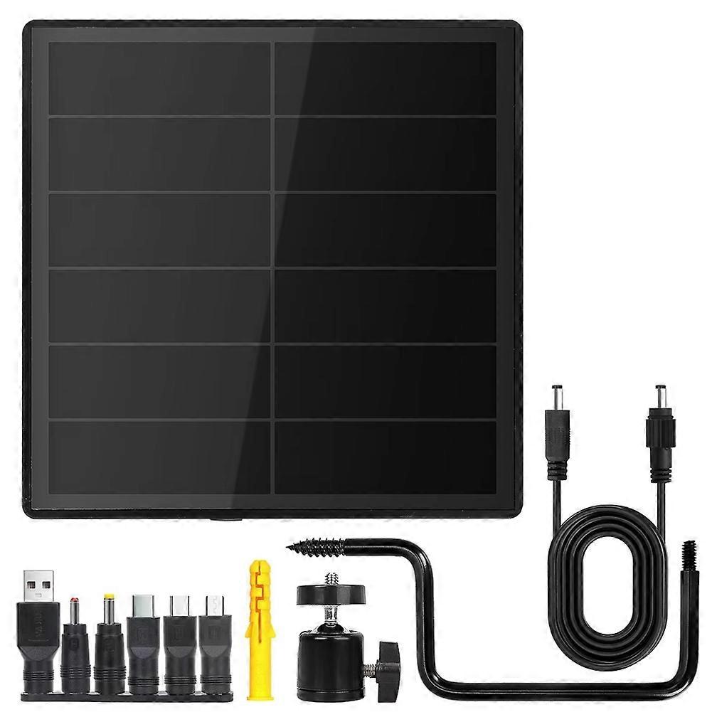 D5 5w Solarpanel Für Video-türklingeln, Wasserdichtes Ladegerät (ip66) Mit 5,5 X 2,1 Mm Dc-anschluss, 5v Ausgang