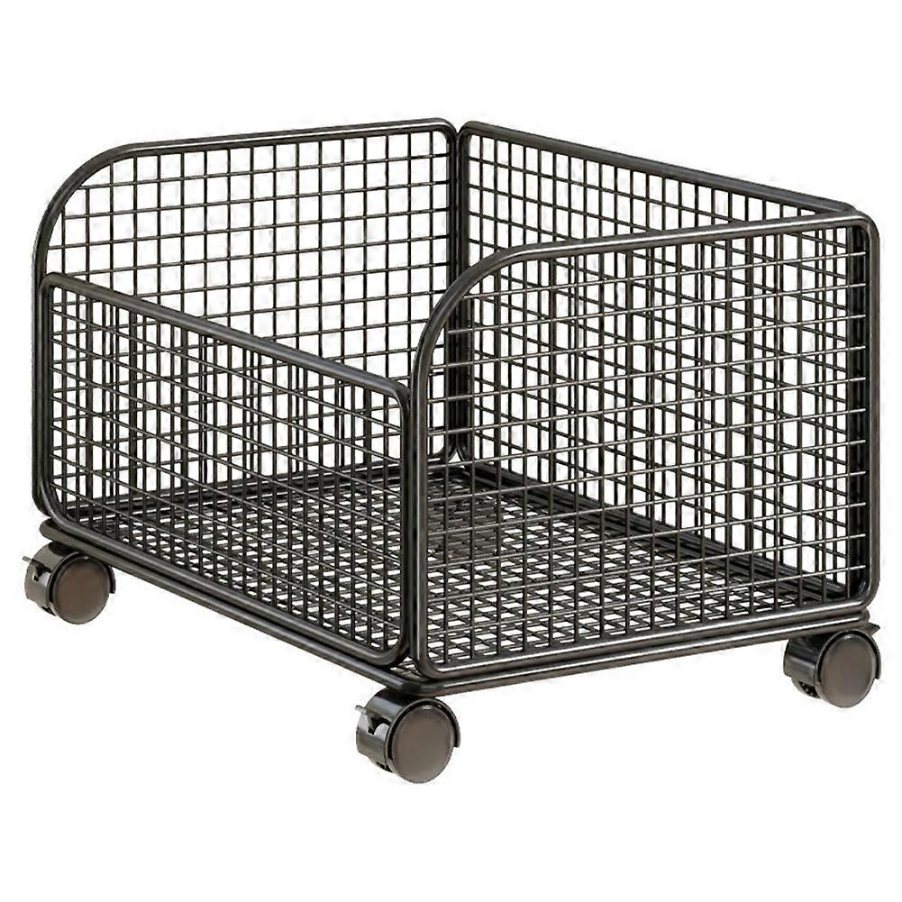 Mobiler Aufbewahrungswagen Aus Netzgewebe Mit Feststellbaren Rollen, Zur Verwendung Unter Dem Schreibtisch, Ideal Für Kleine Räume (schwarz).
