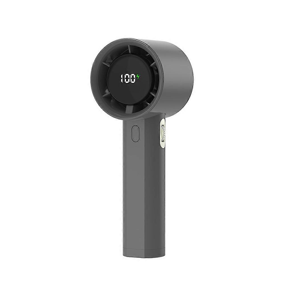 Hochleistungs-tischventilator, Kleiner, Per Usb Aufladbarer Ventilator, Hohe Belüftungsleistung, Digitalanzeige (dunkelgrau)