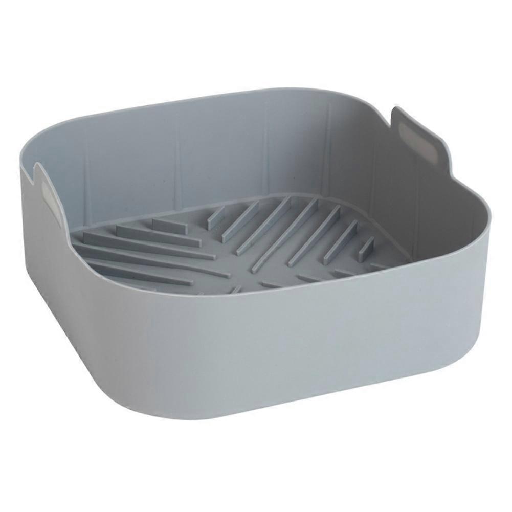 Wiederverwendbarer Silikonkorb Für Heißluftfritteuse, Backofen-backblech, Pizza, Pommes Frites Und Hähnchen, Leicht Zu Reinigende Graue Innenauskleidung