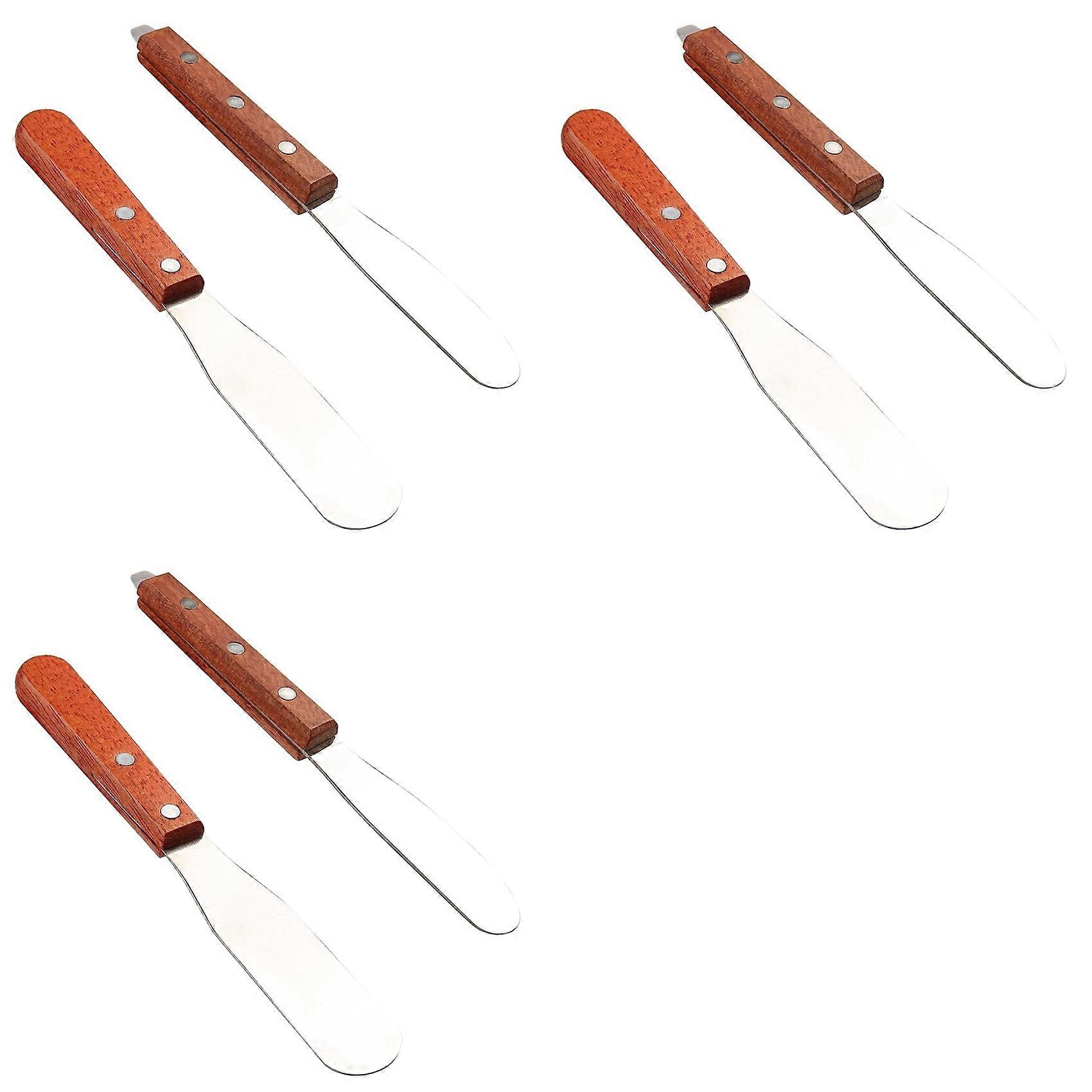 6 X 20 Cm (8 Zoll) Edelstahl-dentallaborspatel Mit Holzgriff, Ideal Zum Ausrichten Und Mischen Von Gipswachs.