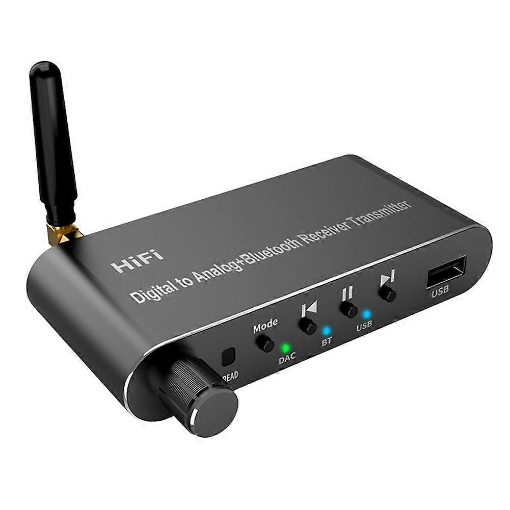 Bluetooth 5.1-empfänger/sender, Audiokonverter, Usb-wiedergabe, Koaxial-/optik-zu-3,5-mm-aux-anschluss, R/l-dac-konverter Für Tv Und Mp3-player