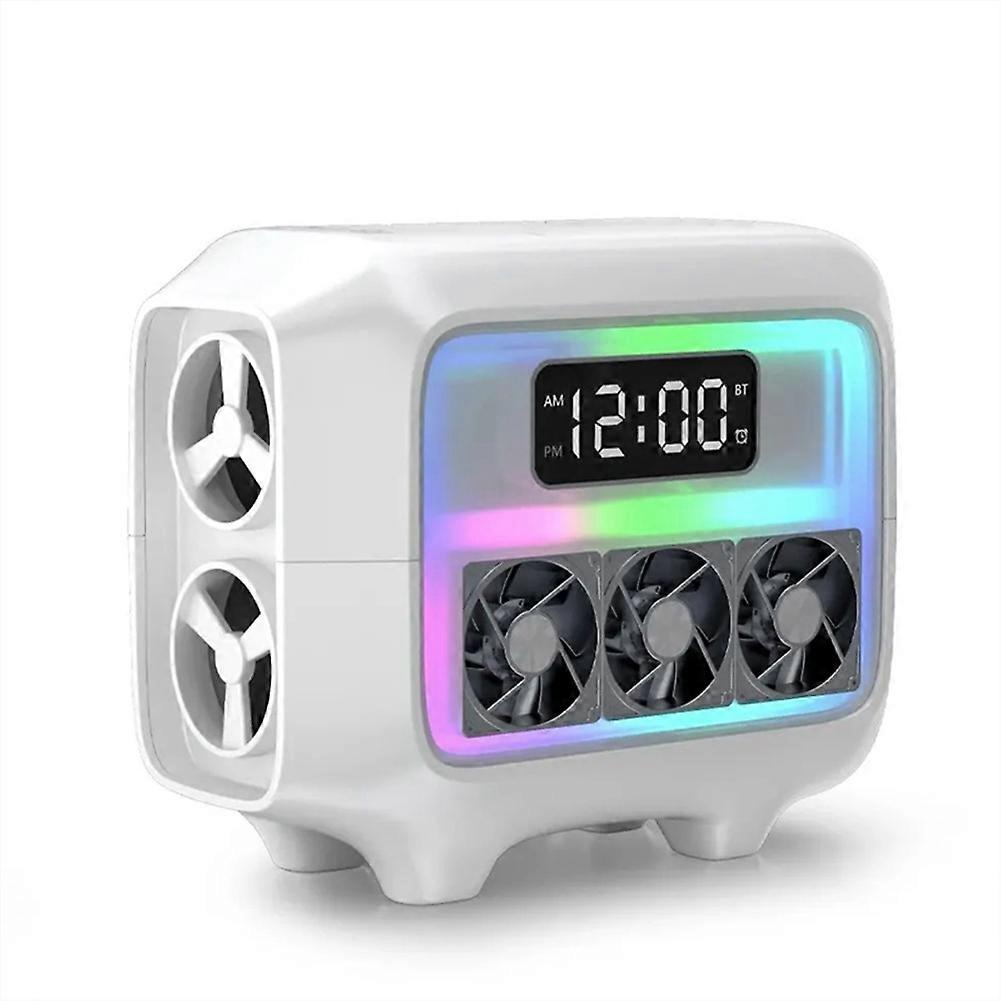 Stereo-bluetooth-lautsprecher Mit Kabellosem Ladegerät, Led-licht Und Wecker, Schnellladestation Für Smartphones A