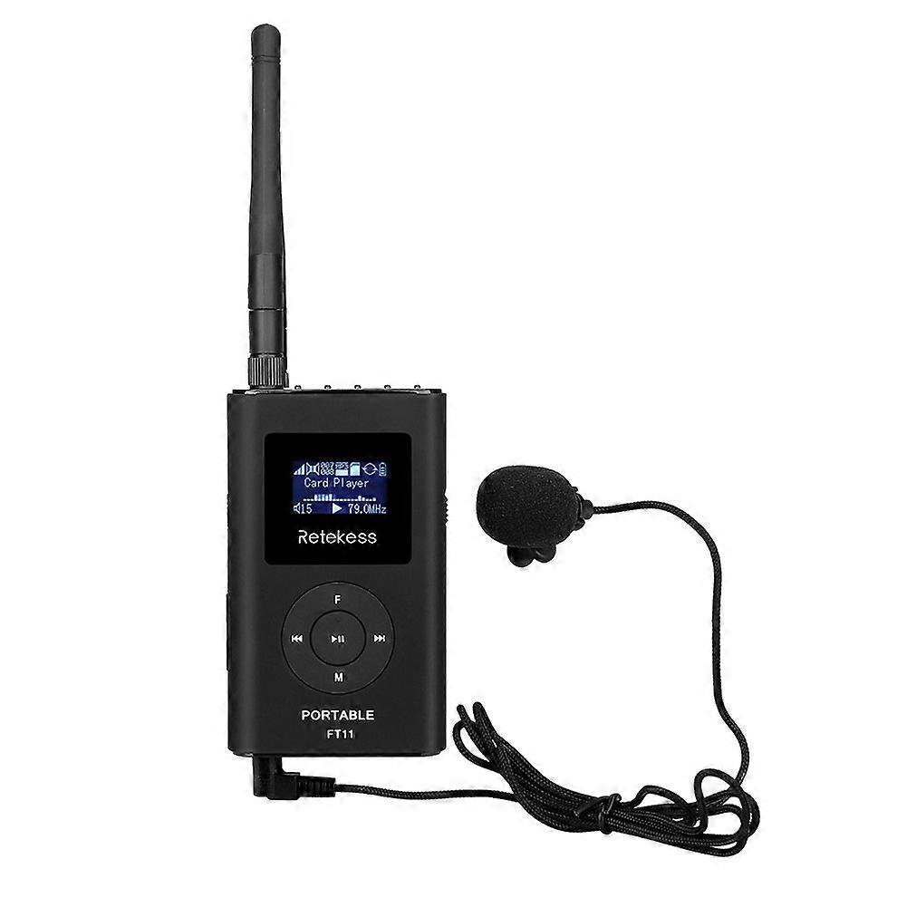 Retekess Ft11 0,3w Drahtloser Fm-transmitter, Tragbarer Mp3-player Für Autotreffen, Tf-kartenkompatibel Und Aux-eingang.