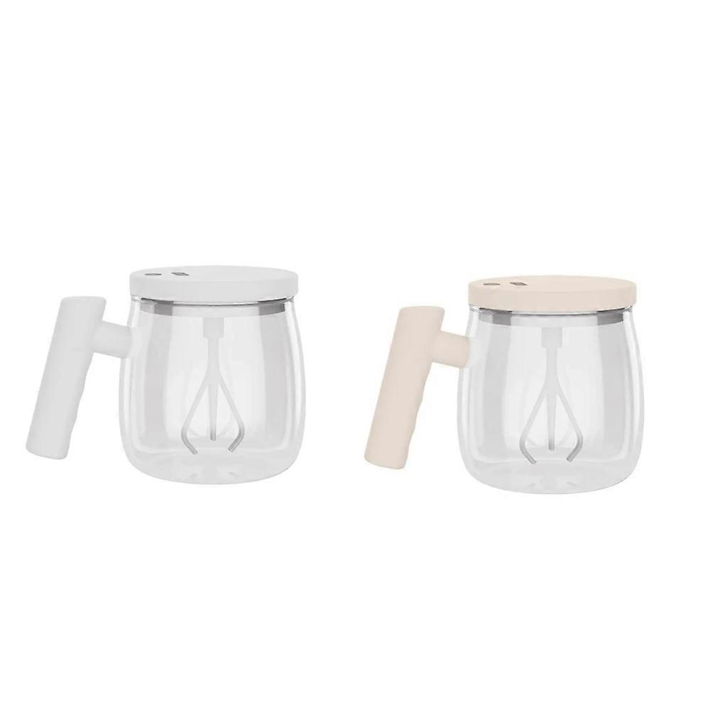 Set Aus 2 Selbstmischenden 400-ml-bechern Mit Innerem Glasbehälter Und Automatischer Proteinfunktion.