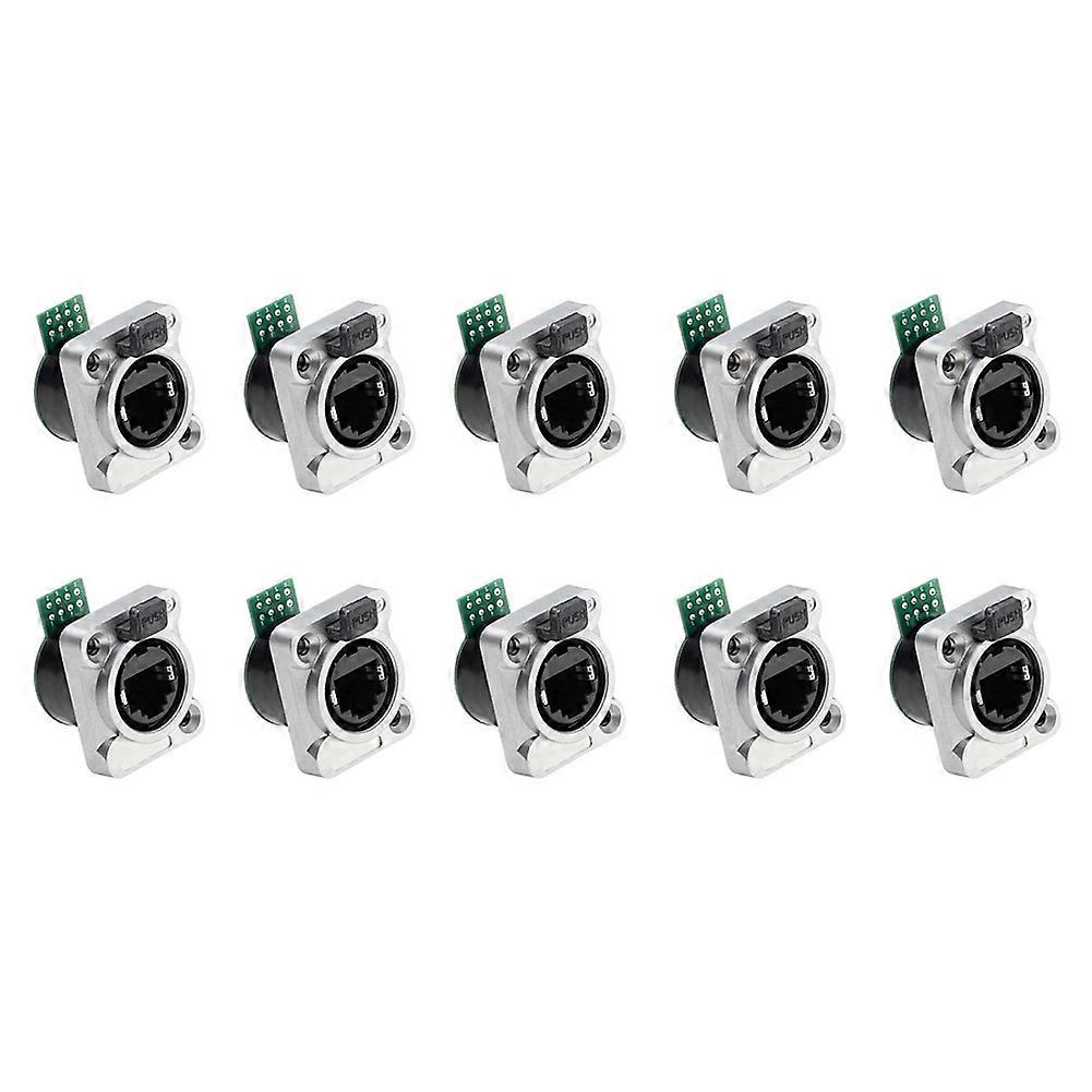 Packung Mit 10 Rj45-ethernet-chassisbuchsen Ne8fdp, Ip65 Wasserdichter Ethernet-durchführungsstecker B