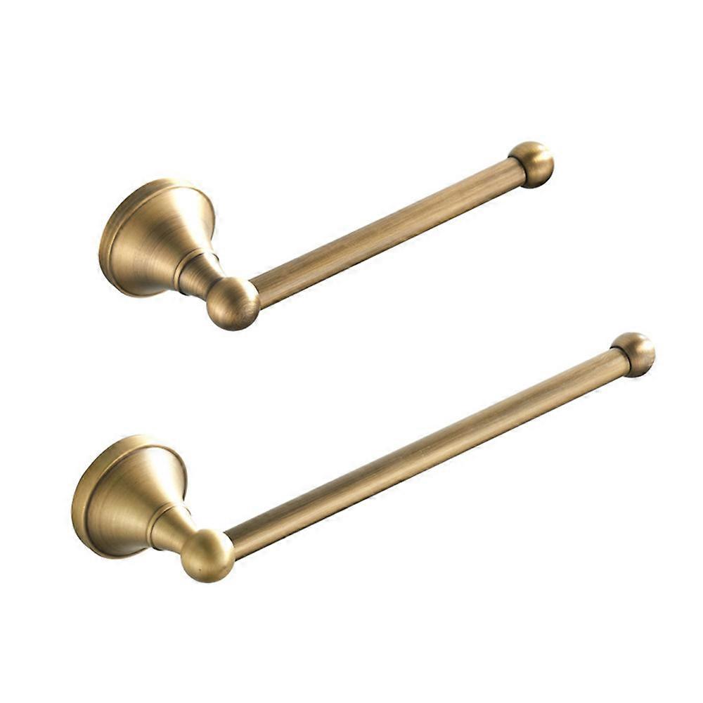 2-teiliges Badezimmer-accessoire-set – Handtuchhalter Und Toilettenpapierhalter Zur Wandmontage Aus Antikem Messing, Gebürstete Bronze