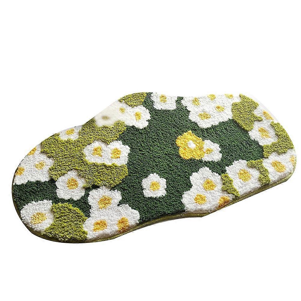 Niedliche Badematte Aus Schaumstoff Mit Blumenmuster, Wc-matte Mit Pflanzenmotiv, Weiche, Saugfähige Und Rutschfeste Badematte Fürs Waschbecken