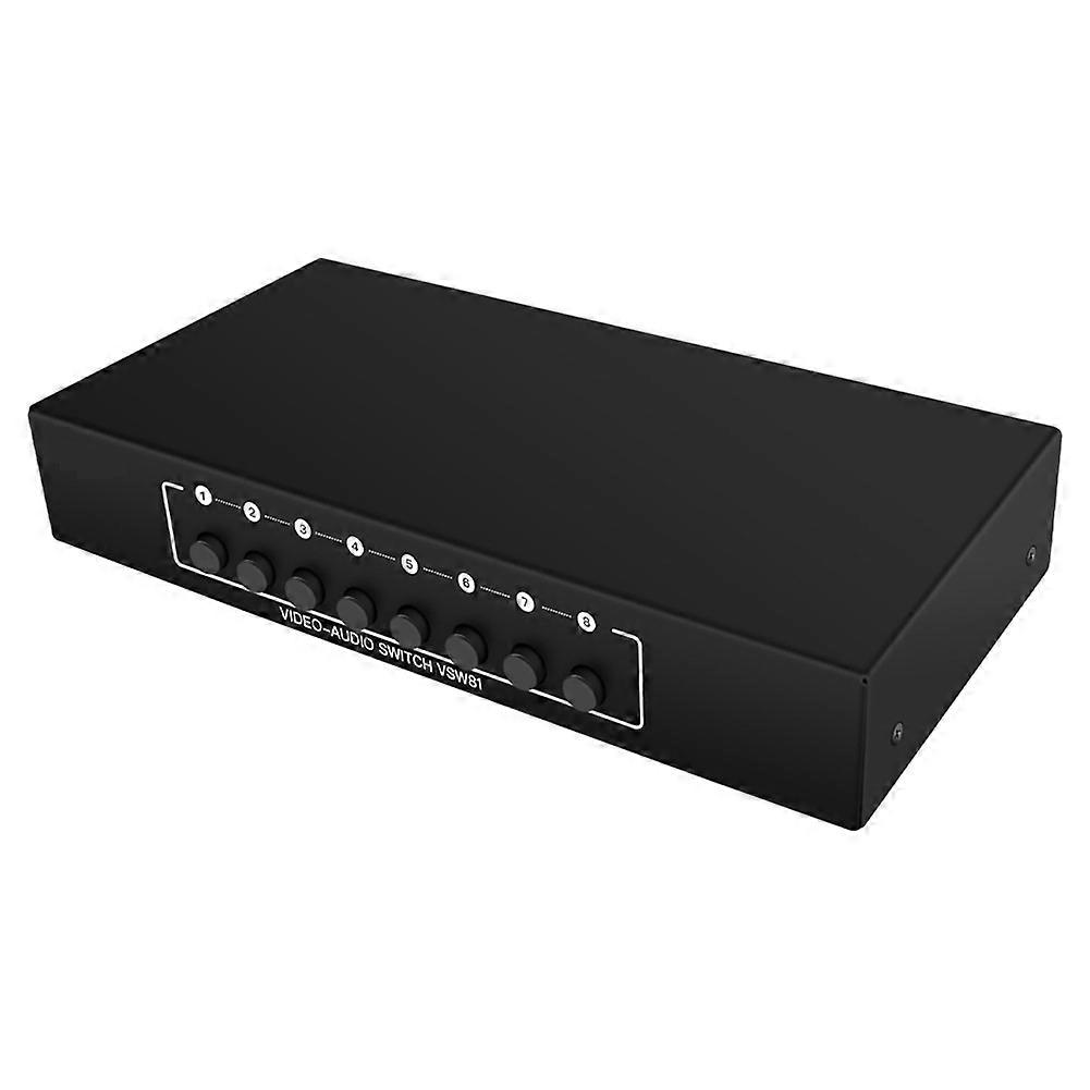 Eingänge/1 Ausgang (l/r) Audio/video-wahlschalter Mit 8-port-composite-rca-wahlschalter Für Dvd, Decoder Und Hdtv.