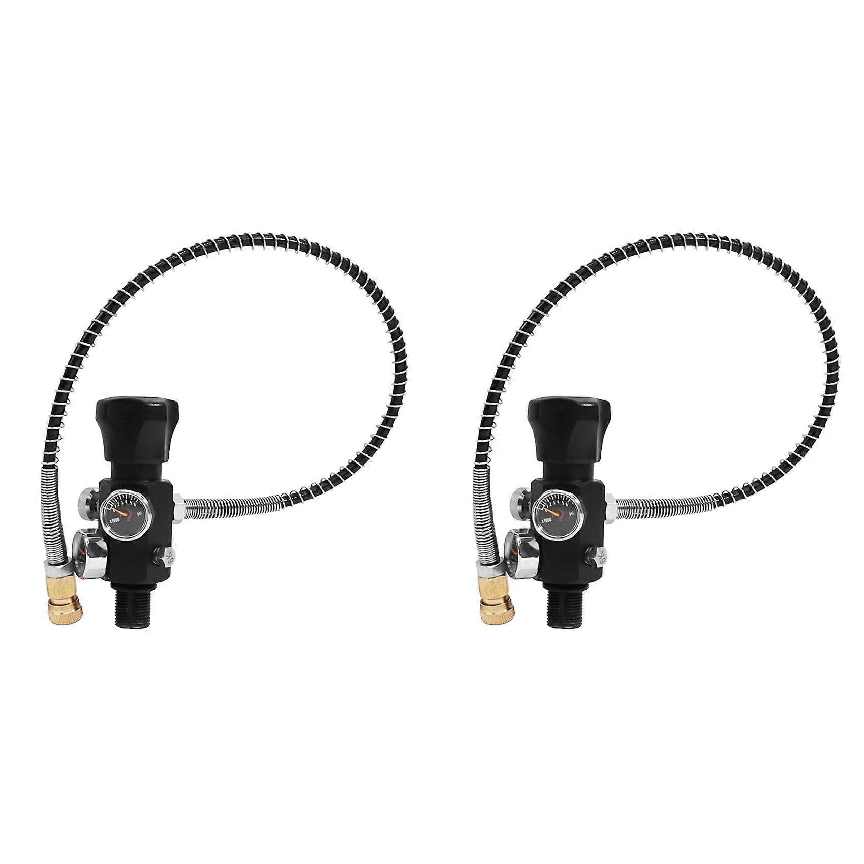 2x Hpat M18x1,5 Tankstation Mit Tankfüllventil Und Doppelmanometer, 50 Cm Hochdruckschlauch
