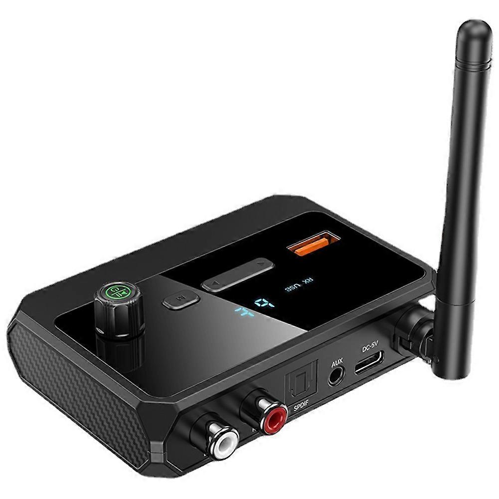 Bluetooth 5.3-empfänger Mit Digitalanzeige, Koaxial-zu-lichtwellenleiter-adapter, Kompatibel Mit Usb-flash-laufwerken Und Mp3-playern.