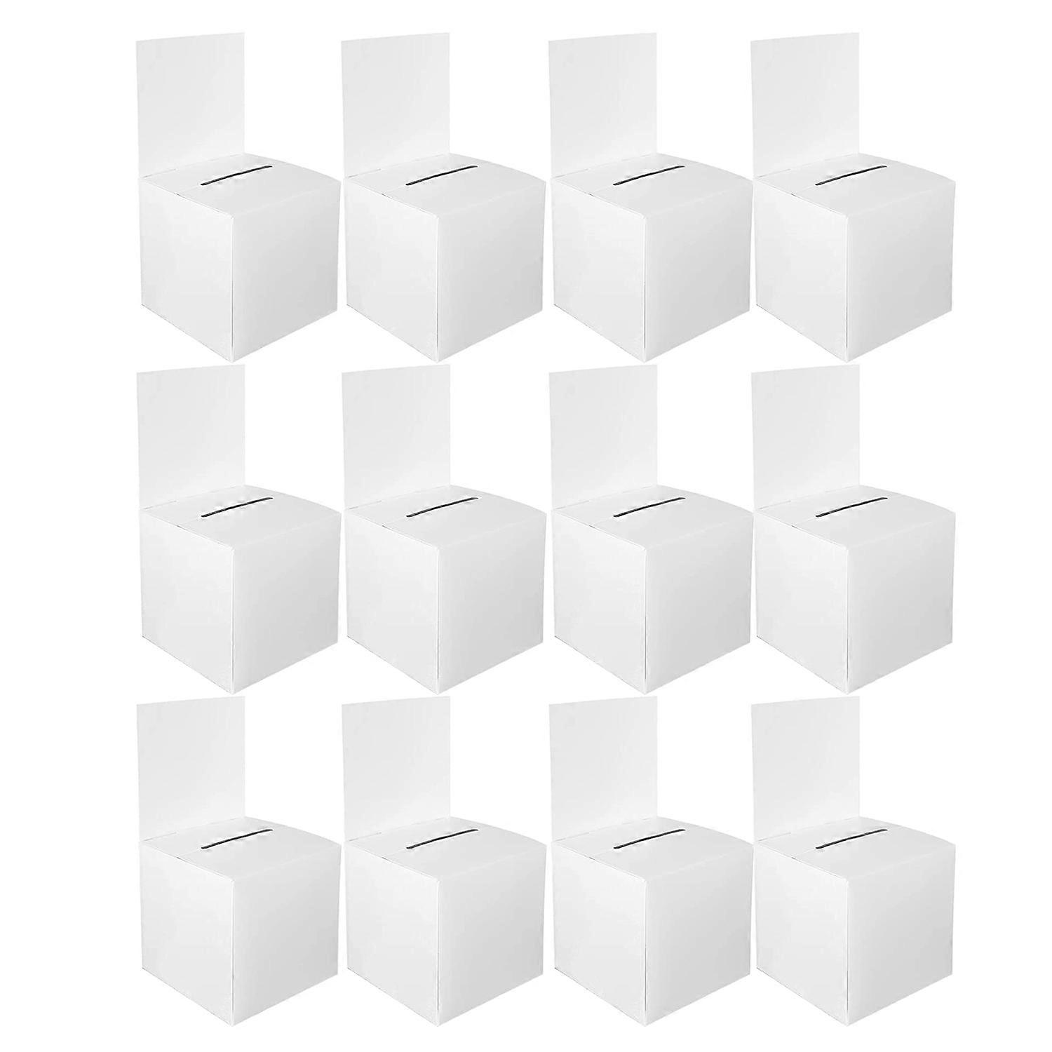 Set Mit 12 Wahlurnen Für Tombolas, Spendenboxen Für Fundraising-aktionen, Kartons Mit Schlitzen, 15 X 15 X 15 Cm