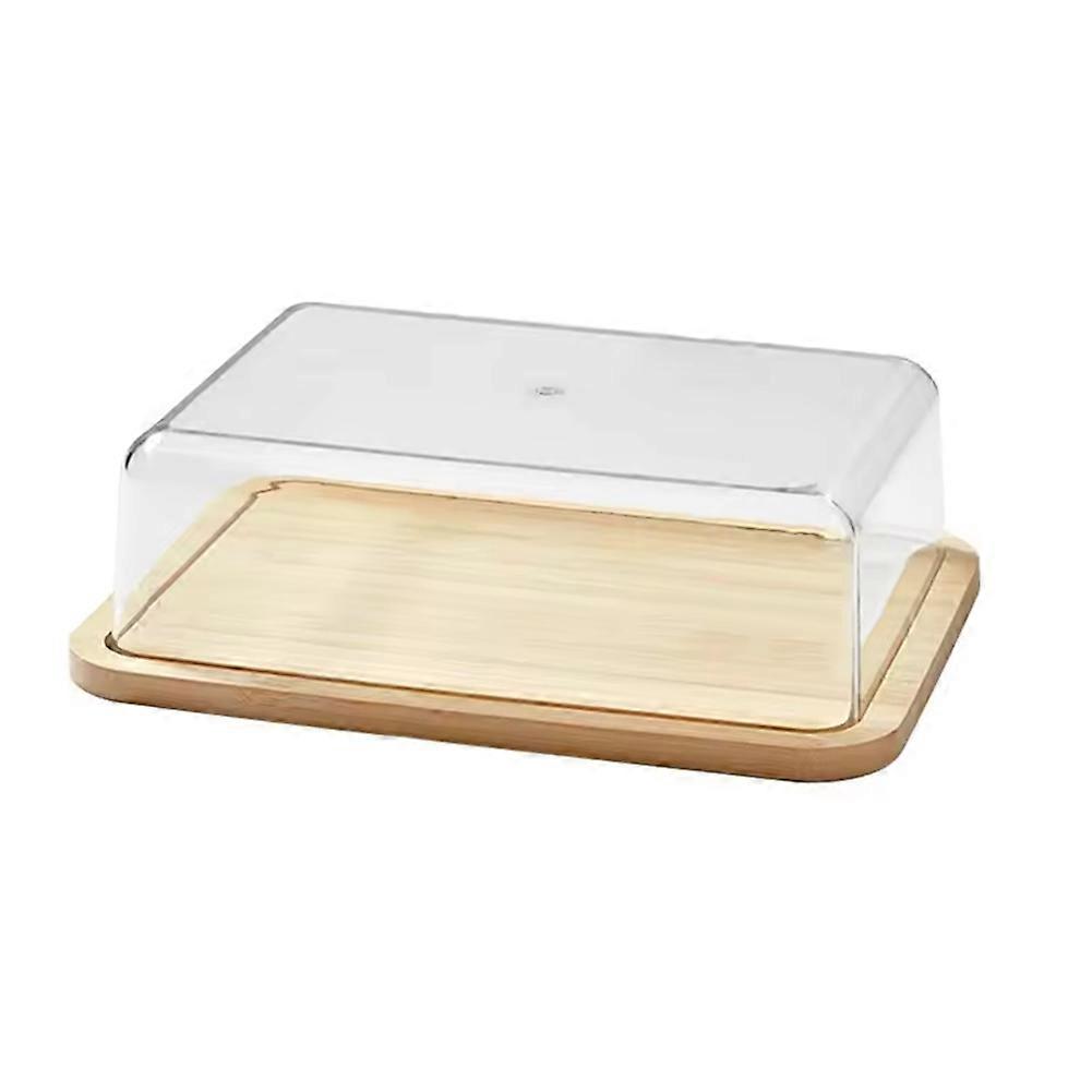 Große Butterdose Aus Bambus Mit Transparentem Acryldeckel, Butteraufbewahrungsbox Für Die Küche.
