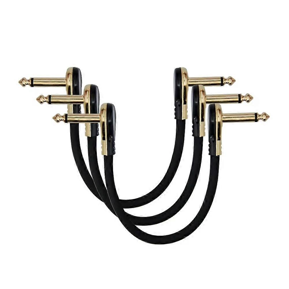 Set Aus 3 Gitarren-patchkabeln, Abgewinkelt Um 30 Cm, Für Effektpedale Und E-gitarre.
