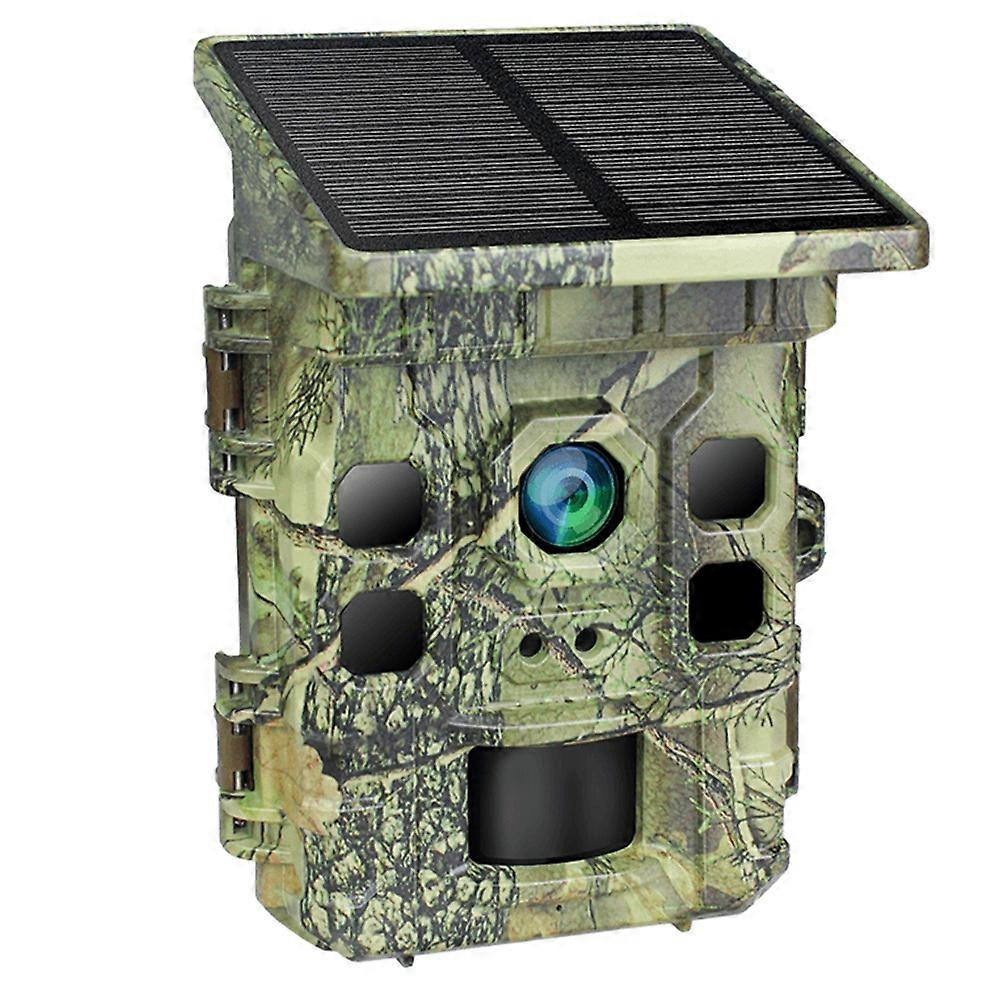 4k-solarkamera Mit Wlan Und Bluetooth, Wasserdichte Überwachungskamera Mit Nachtsicht, Solarpanel Zur Wildtierüberwachung.