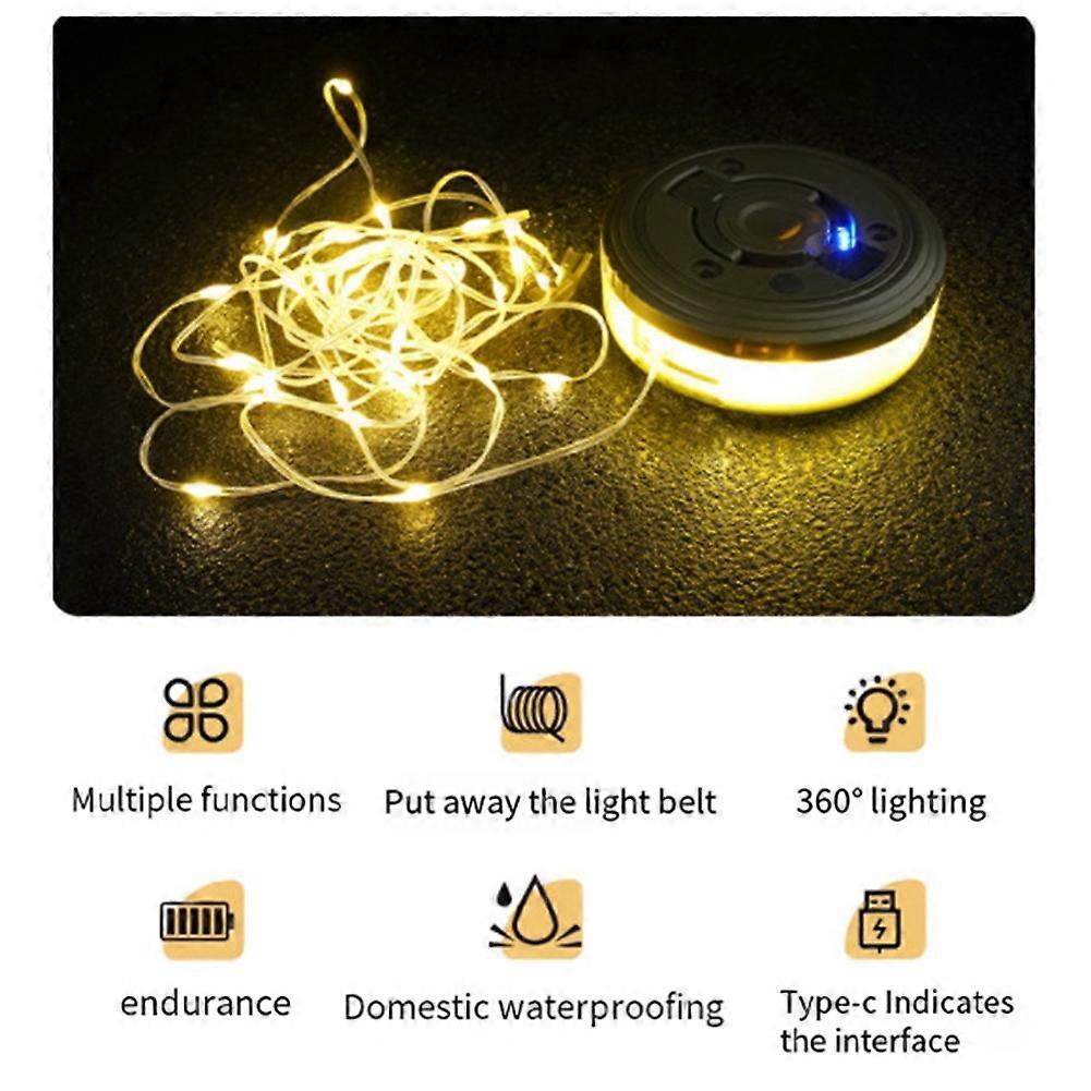 Led-lichterkette Für Camping, Usb-aufladbar, Für Zelte Im Freien, Sorgt Für Farbenfrohe Atmosphäre