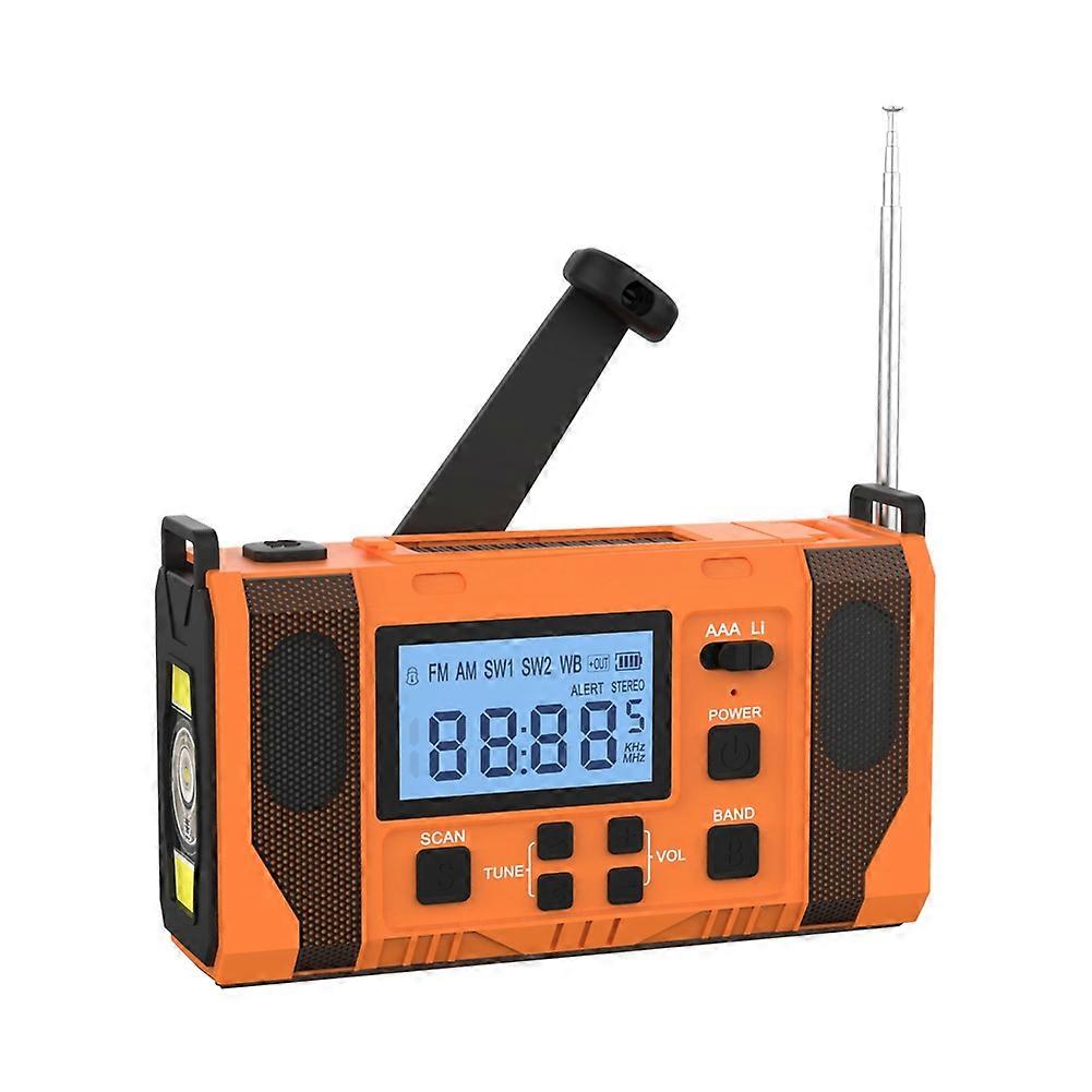 Notfallradio Mit Wetterschutz, 10.000-mah-akku, Solarladung, Handkurbel Und Usb-anschluss, Am/fm-radio