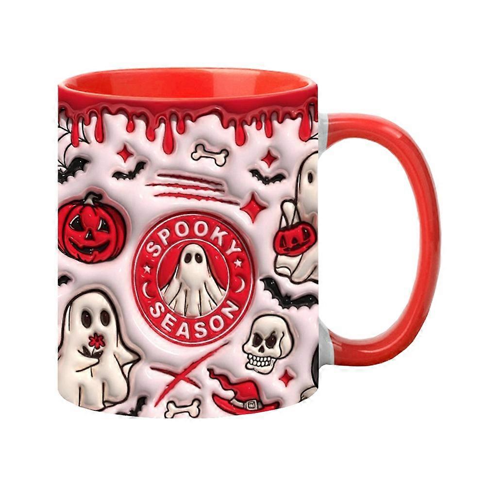 3d-halloween-keramikbecher Mit Henkel, 350 Ml, Gruseliger Teebecher Für Zuhause, Schule Oder Esstisch Sp-2