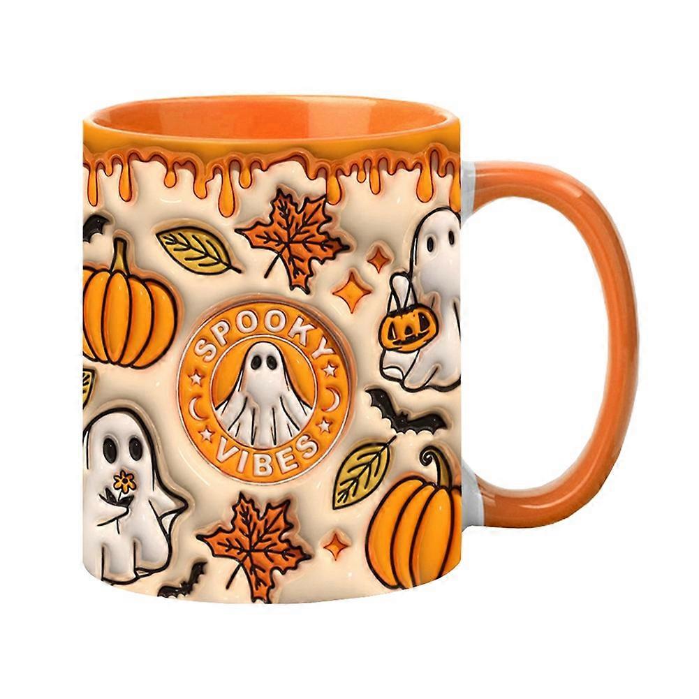 3d-halloween-keramikbecher Mit Henkel, 350 Ml, Gruseliger Teebecher Für Zuhause, Schule Oder Esstisch Sp-3