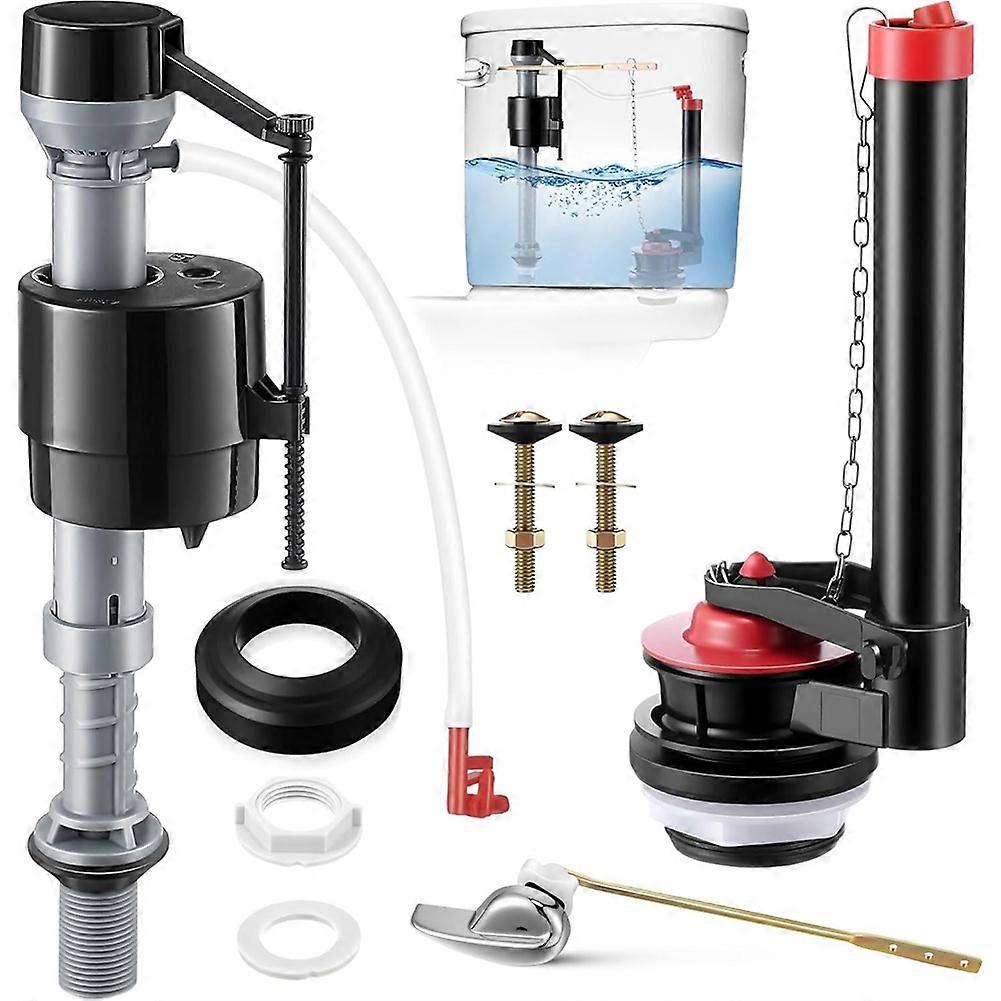 Ersatzset Für Den 5 Cm (2 Zoll) Großen Toilettenspülmechanismus, Reparaturset Inklusive Verstellbarem Füllventil Mit Dichtungsklappe Und Spülgriff.