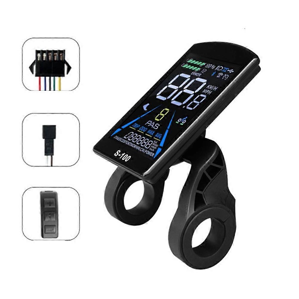 S-100 Lcd-tachometer Für E-bikes, 24v-72v Stromversorgung, 5-poliger Sm-stecker