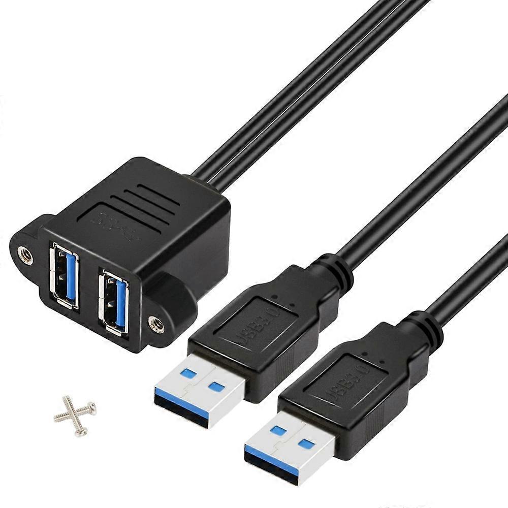 Duales Usb 3.0-kabel, 2-port-usb 3.0-verlängerungskabel, Stecker/buchse, Für Den Heim- Und Schulgebrauch.