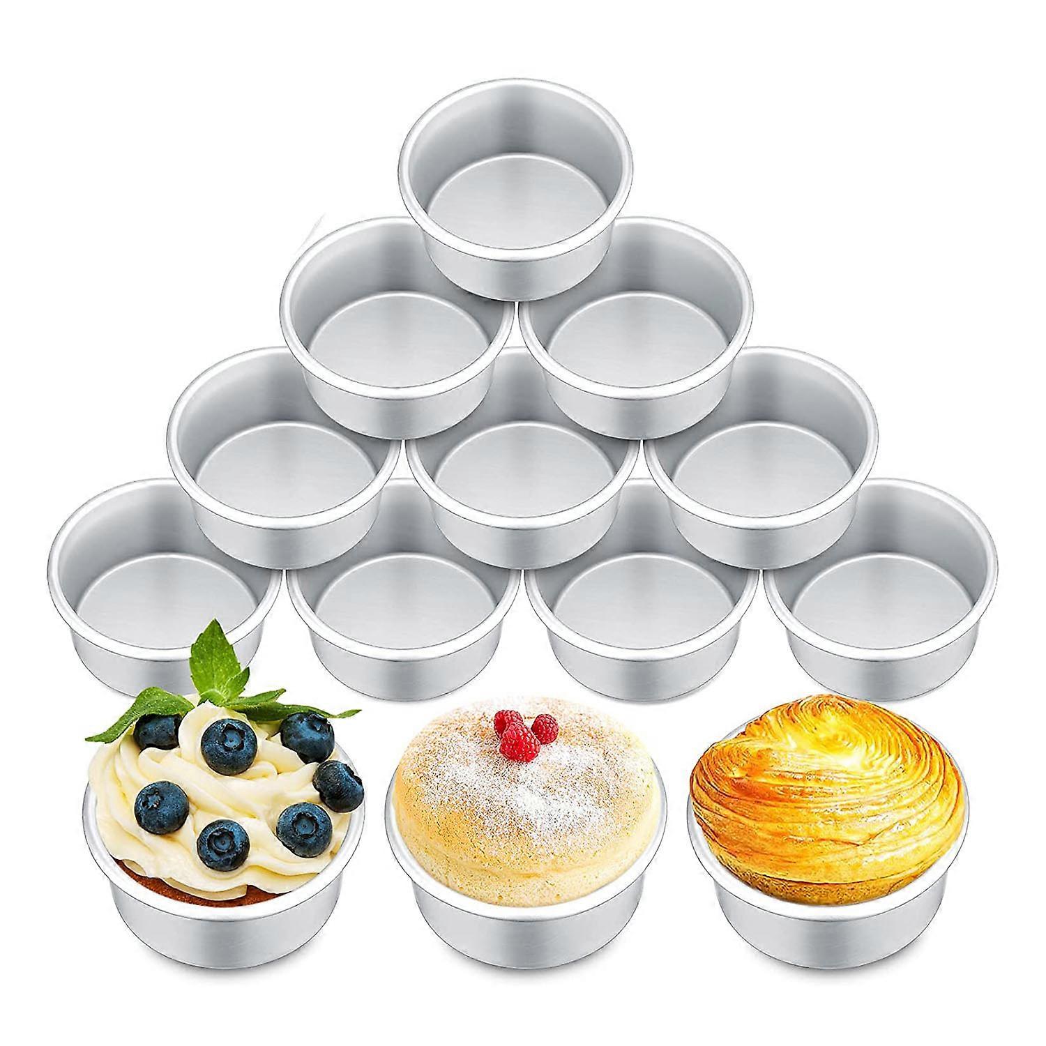 18 Runde Kuchenformen Mit 10 Cm Durchmesser (4 Zoll) Zum Backen Von Kuchen, Käsekuchen, Pizzen Und Quiches