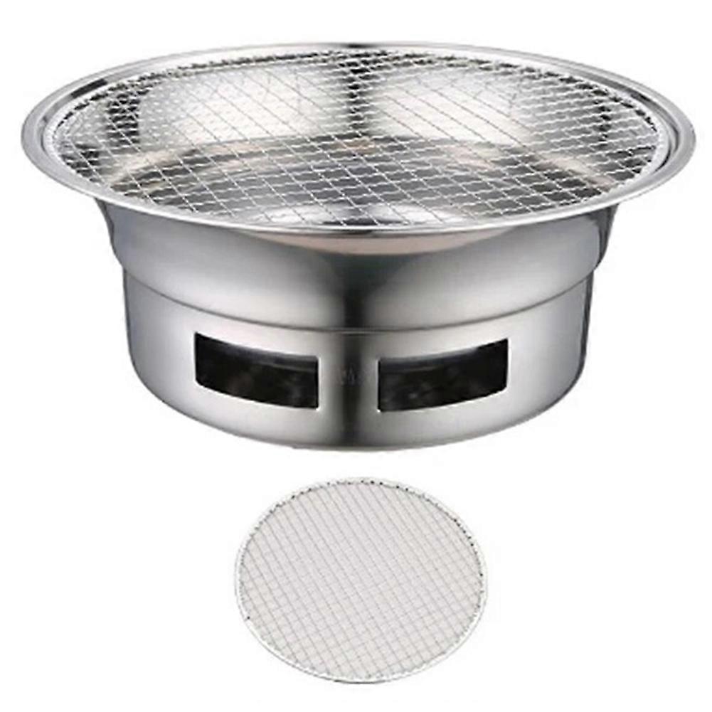 Runder, Rauchfreier Edelstahl-außengrill, Gewerbegrill, Silberner Holzkohlegrill