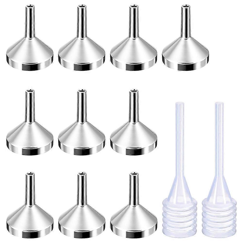 Set Mit 10 Kleinen Metalltrichtern Und 2 Mini-pipetten Zum Abfüllen Kleiner Flaschen Oder Behälter, Parfüm, Silber Und Gold