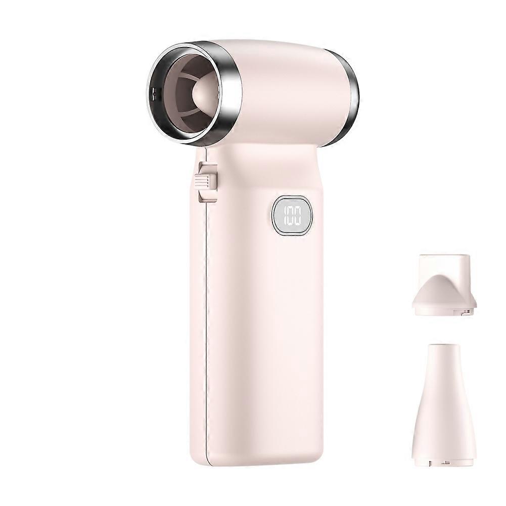 Tragbarer Turbo Jet Tischventilator, 110.000 U/min, Mini-tischventilator Mit Akku (6000 Mah), 100 Geschwindigkeitsstufen, Pink