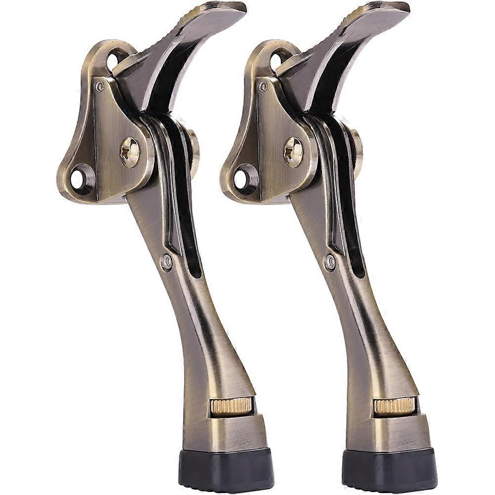 Set Mit 2 Höhenverstellbaren Türstoppern Mit Gummifüßen, 10 Cm (4 Zoll) Türstütze, Dunkelblaugrau