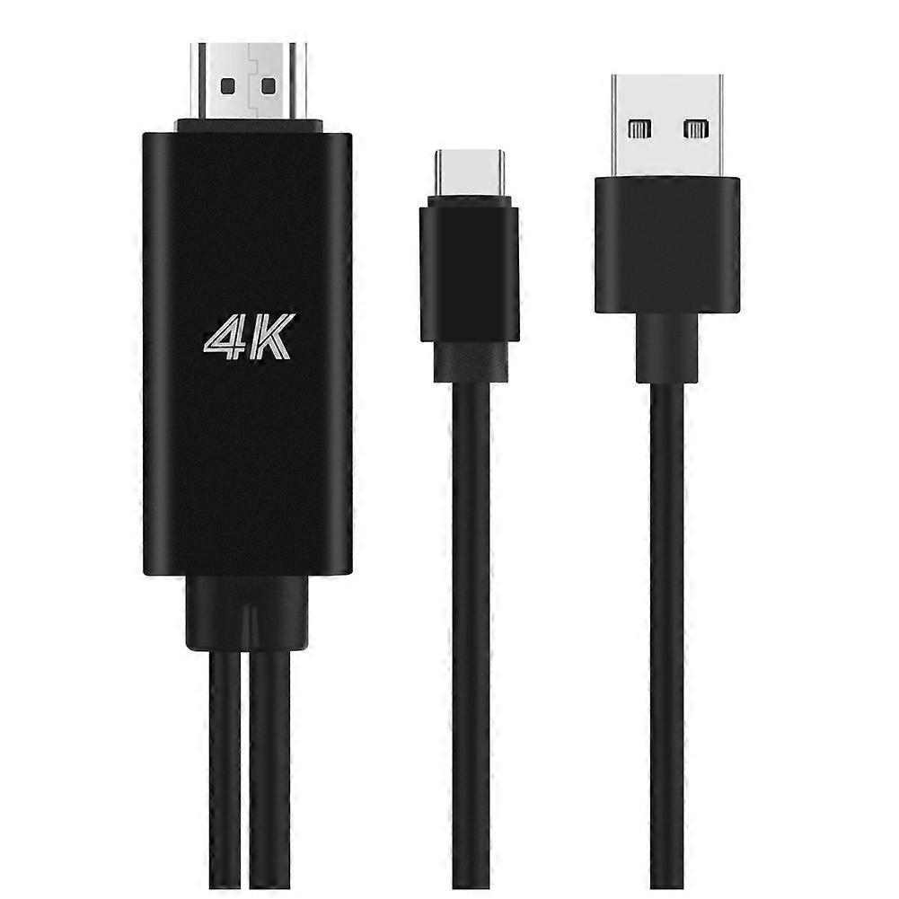 2-in-1 Usb-c 3.1 Auf Hdmi Adapterkabel, Kompatibel Mit 4k 30hz Und Usb-stromversorgung Zum Anschluss Eines Telefons An Einen Tv-projektor