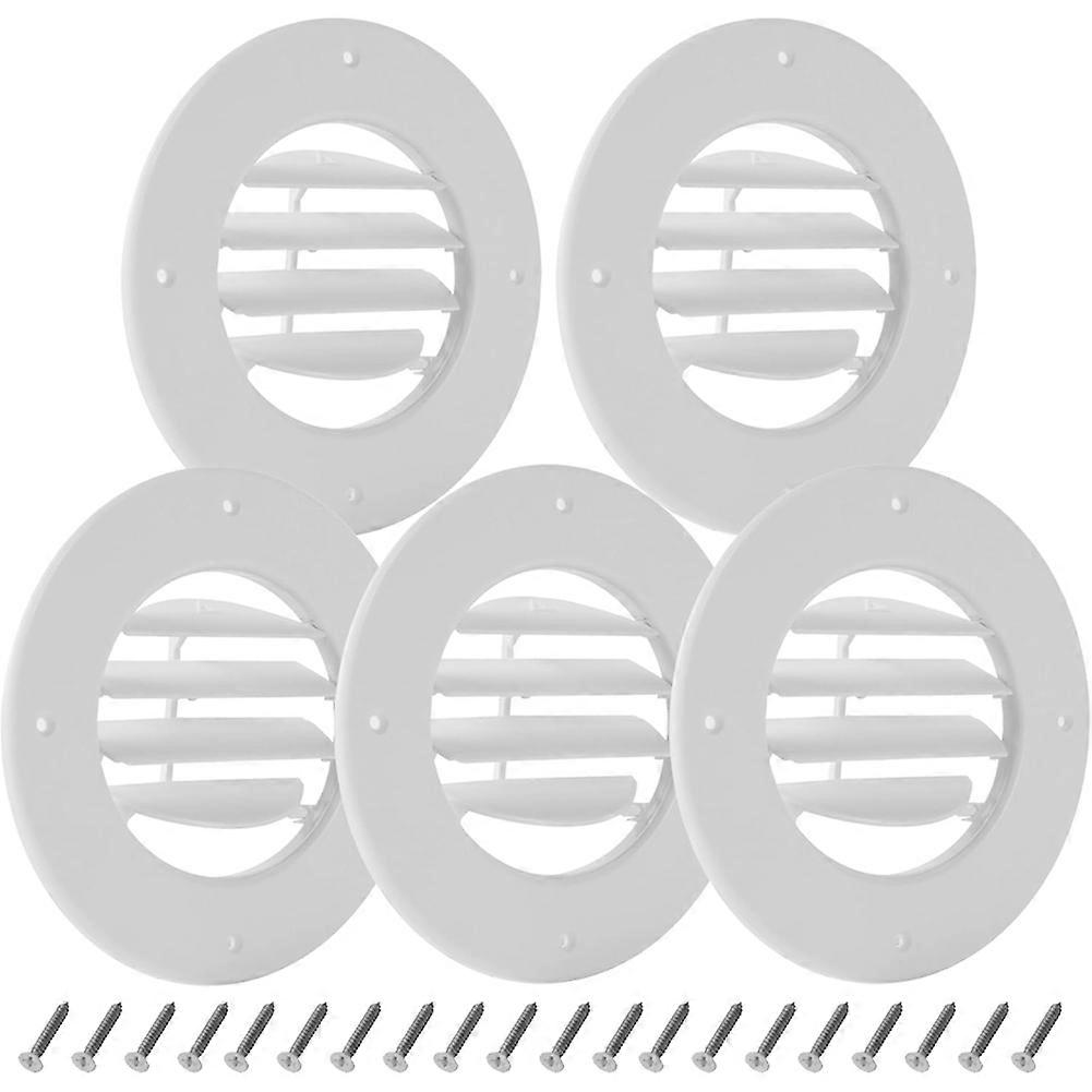 Set Mit 5 Deckenlüftungsgittern (16,5 Cm / 6,5 Zoll) Für Wohnmobile, Ersatz Für Klimaanlagenlüftungen, Kompatibel Mit 11,7 Cm (4-5/8 Zoll) Kanälen, Drehbare Lamellen