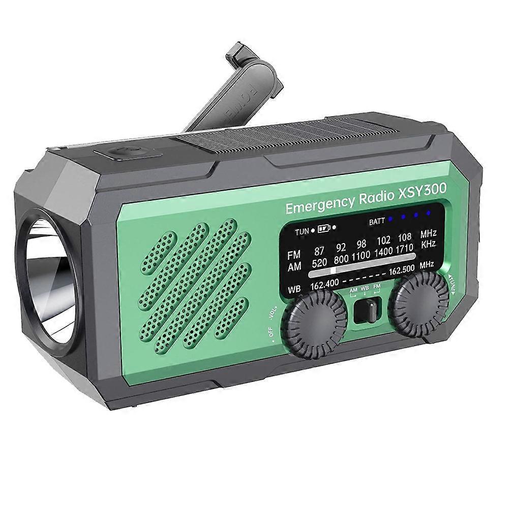 Solarbetriebenes Notfallradio Mit Handkurbel Und Led-licht, Tragbares Am/fm-radio, Sos-powerbank