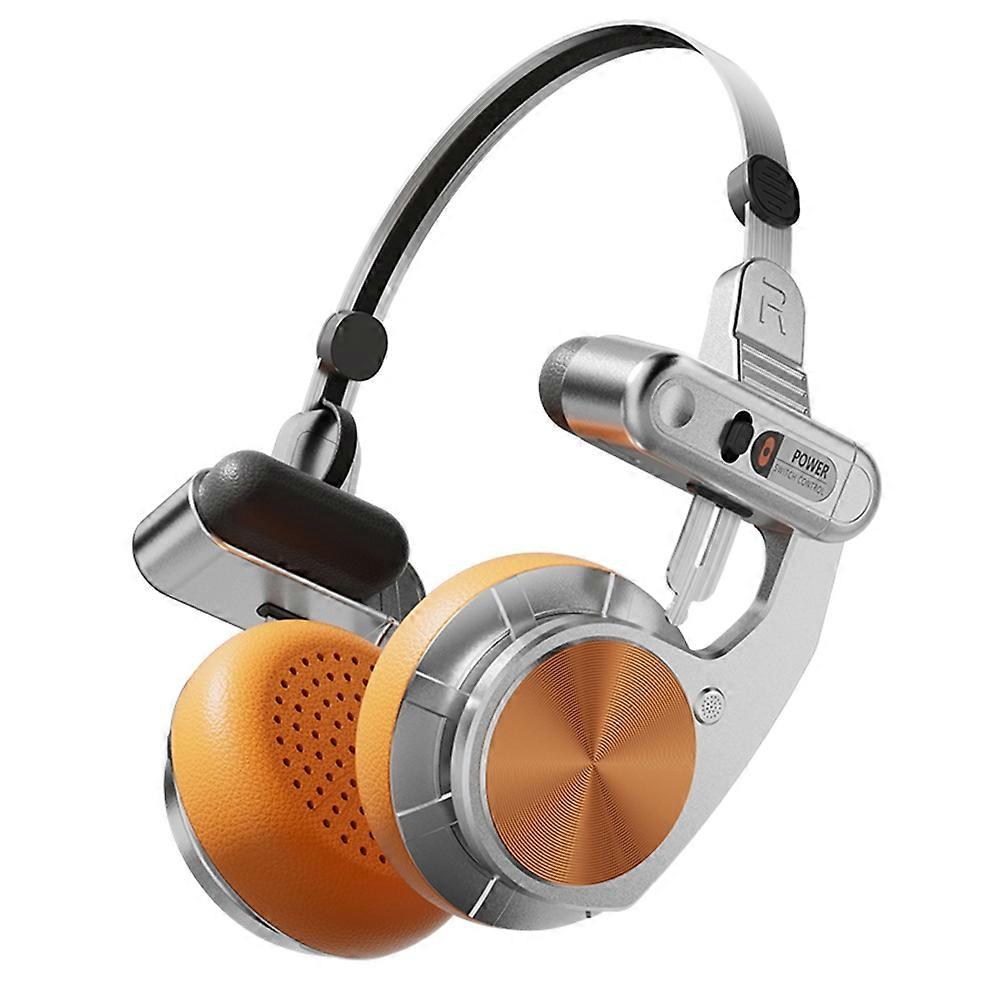 Retro-bluetooth-kopfhörer Mit On-ear-kopfhörern, Hi-fi-sound, Faltbar, Mit Geräuschunterdrückung, Orange