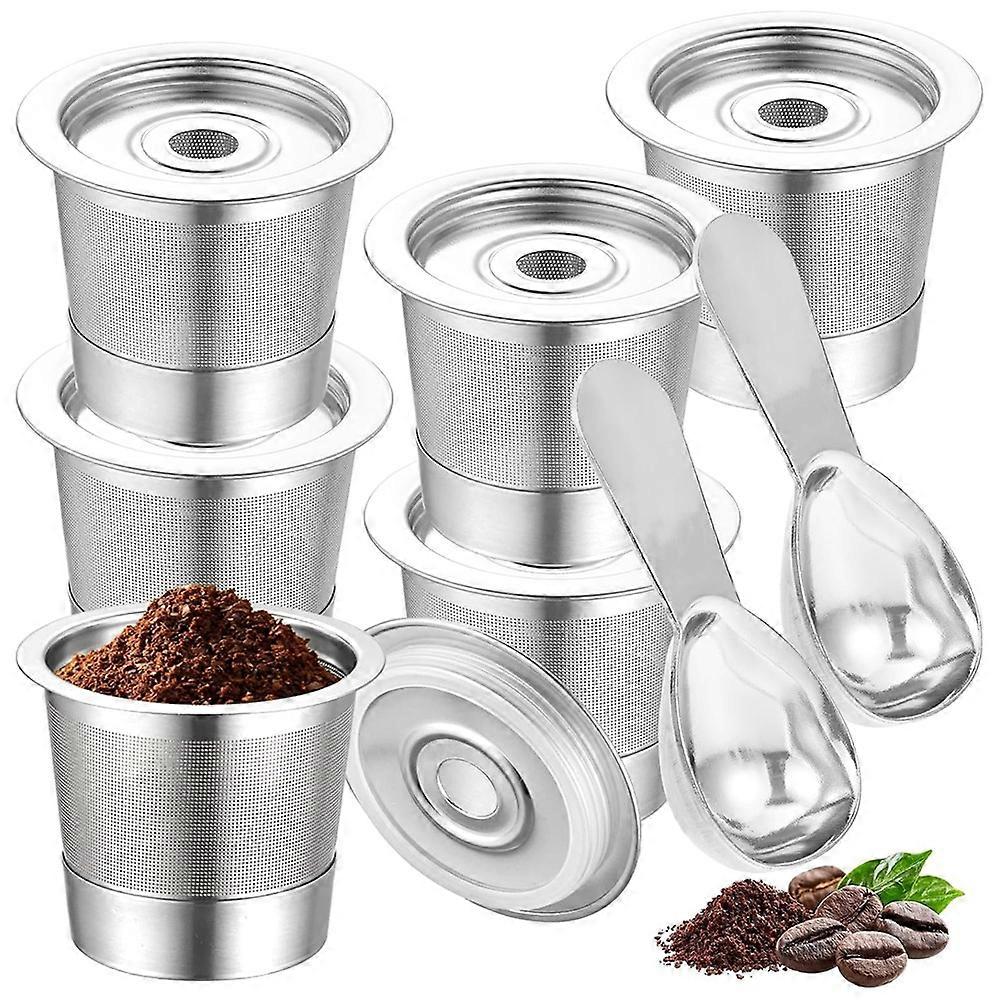 Set Mit 6 Wiederverwendbaren K-cup-kaffeekapseln Für Ninja-kaffeemaschinen Pb051 Und Cfp101/pb041 Mit 2 Messlöffeln Für Ninja-kaffeemaschinen