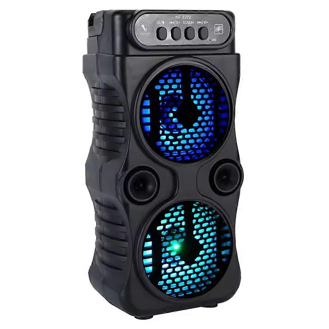 Tragbarer Kabelloser Outdoor-lautsprecher Mit Zwei 7,6 Cm (3 Zoll) Stereo-subwoofern, Bassverstärkung, Karaoke, Usb-stromversorgung, Ideal Für Partys Und Zuhause.