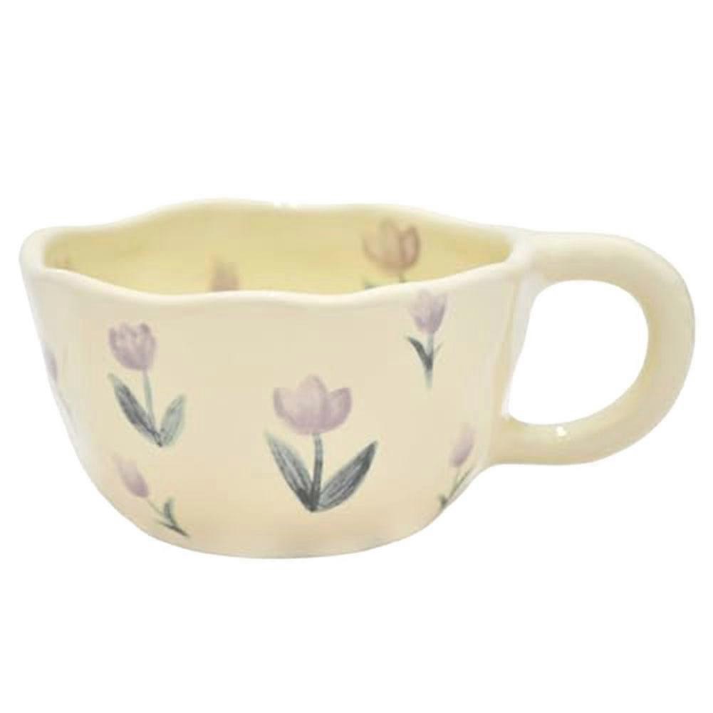Elegante Keramiktasse Mit Blumenmuster, 250 Ml, Ideal Für Den Frühling Und Als Dekoration Für Ihr Zuhause.