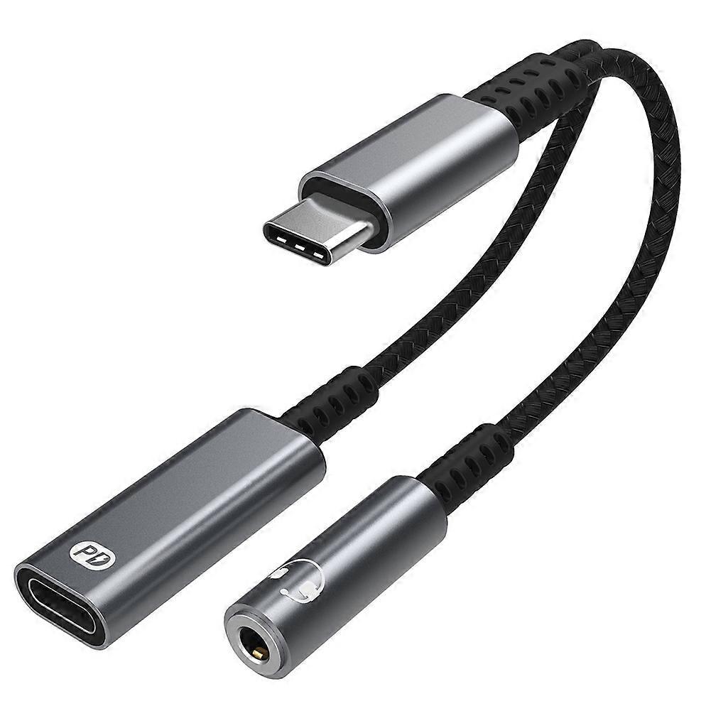 D8 Usb-c Auf 3,5-mm-kopfhöreranschluss Und 2-in-1-ladeadapter, 60-w-schnellladung, Usb-typ-c Auf Aux-anschlussadapter