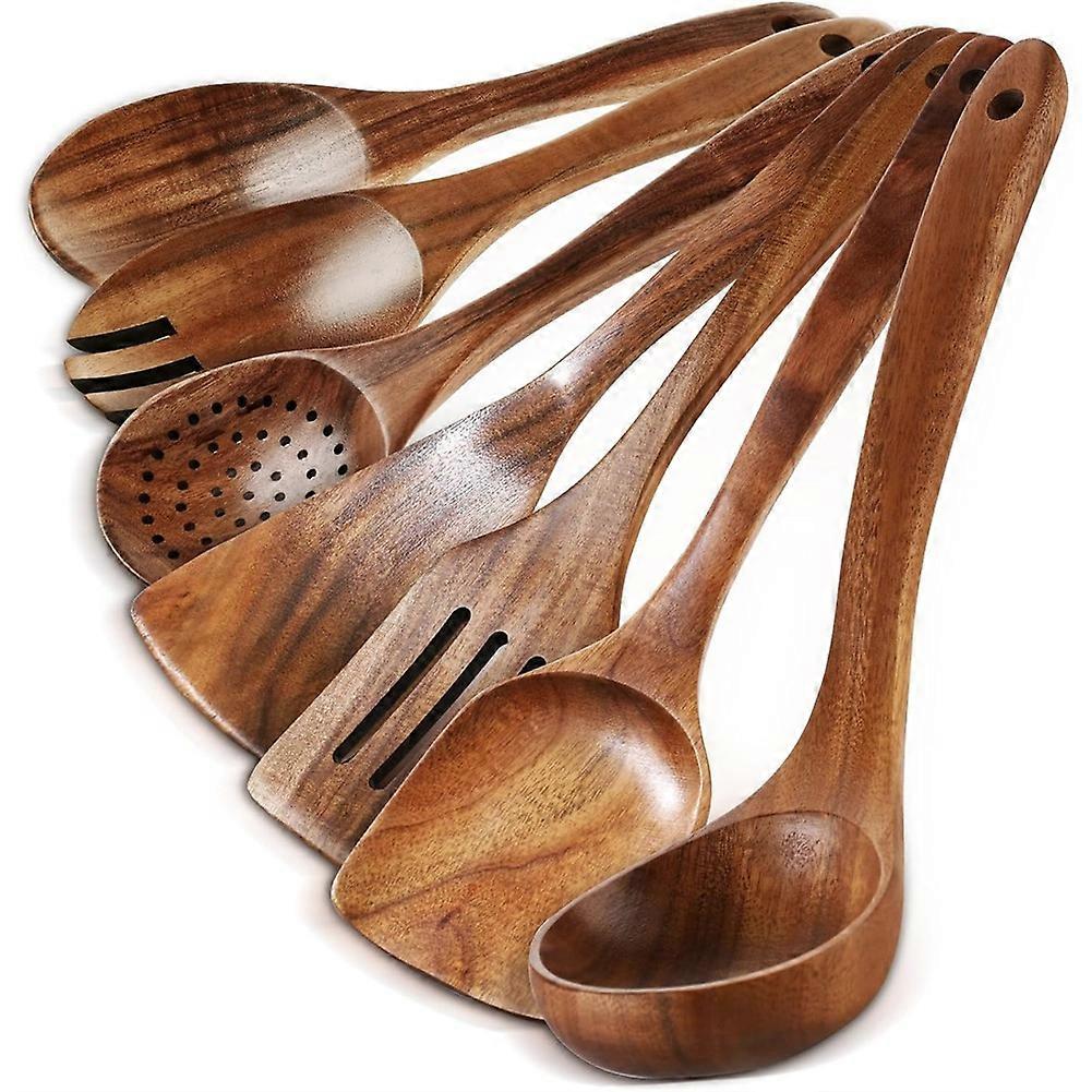 Küchenlöffel Aus Holz - Set Mit 7 Küchenutensilien Aus Naturholz.
