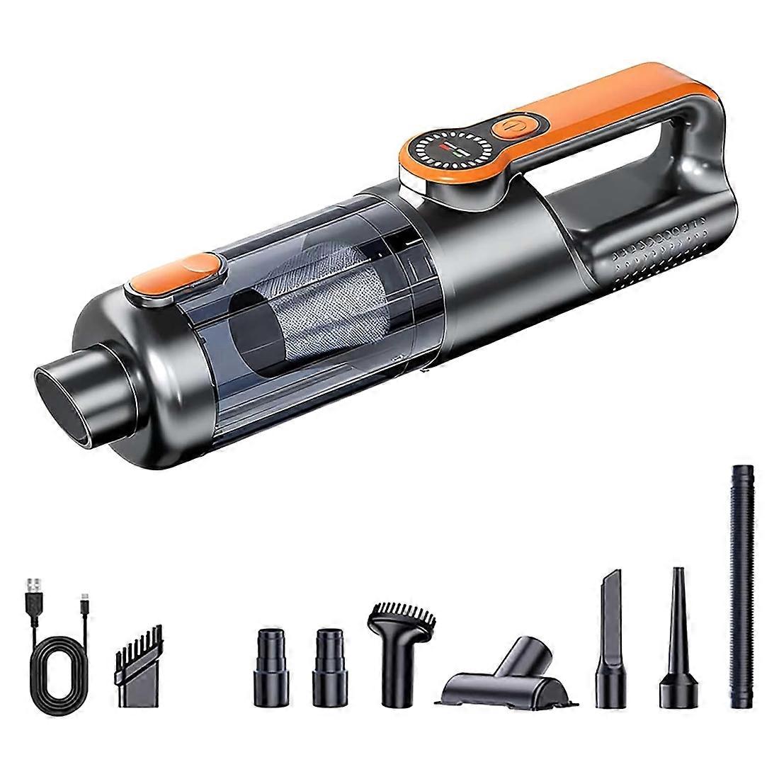 2-in-1 Akku-handstaubsauger, Nass-/trockenreinigung, 16 Kpa Saugkraft, Tragbar Für Die Reinigung Von Flüssigkeiten Im Auto Und Zuhause, Orange