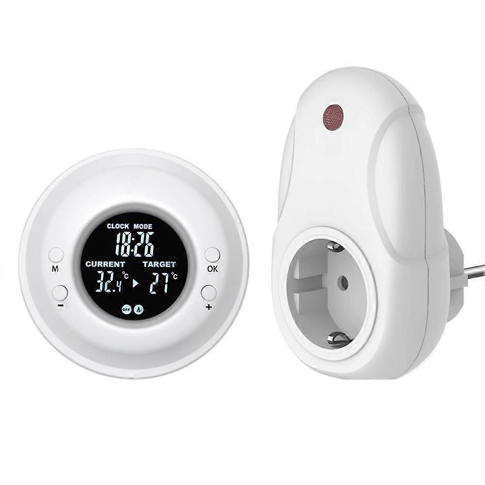 Kabelloser Thermostatstecker Mit Zeitschaltuhr, Tragbarer Thermostatstecker Für Heiz- Oder Klimaanlagen, Eu-stecker
