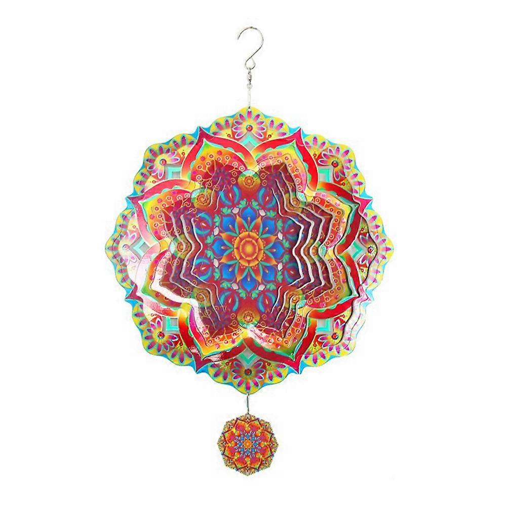 Rotierendes 3d-mandala-windspiel Aus Metall, Luxuriöse Hängende Gartendekoration Für Den Außenbereich.