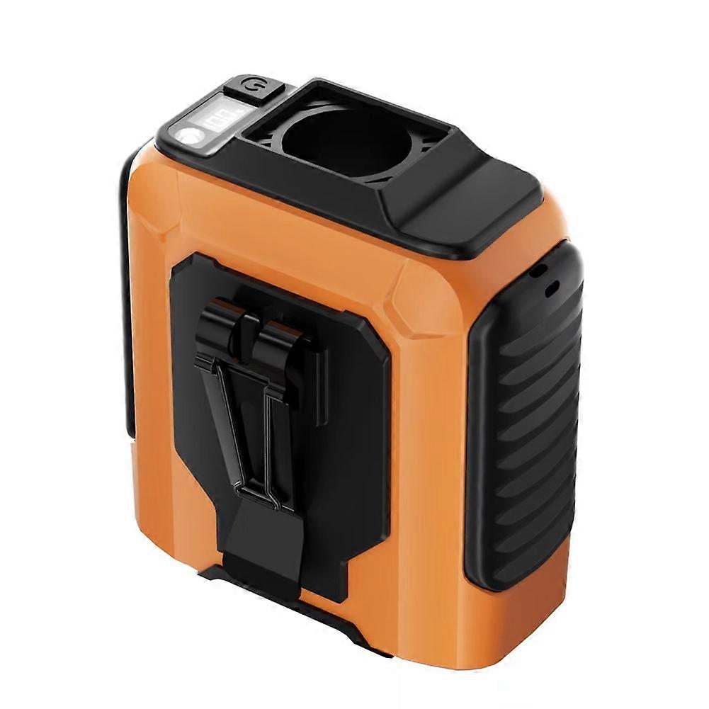 Tragbarer Ventilator Mit Led-licht, Nackenventilator, 3600-mah-akku Mit Led-licht Und Powerbank-funktion Für Outdoor-aktivitäten, Orange
