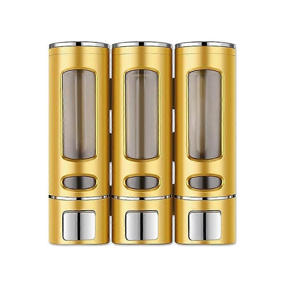 3-in-1 Wand-duschspender Mit Pumpe, 3-kopf-seifenspender Und Conditionerflasche.