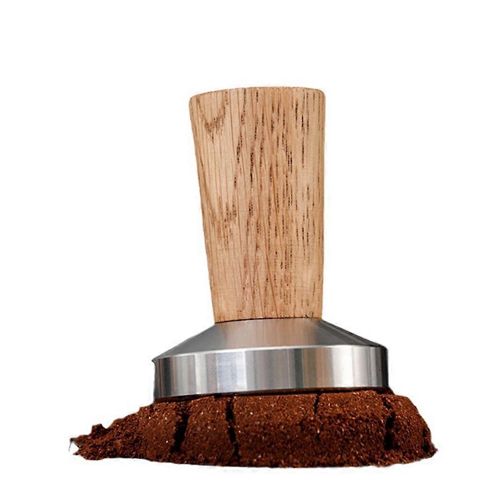 Espresso-kaffee-tamper Mit Griff Aus Echtholz Und Inklusive Silikonpad (51 Mm).